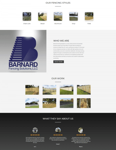 Barnard Fencing Solutions Website Screenshot